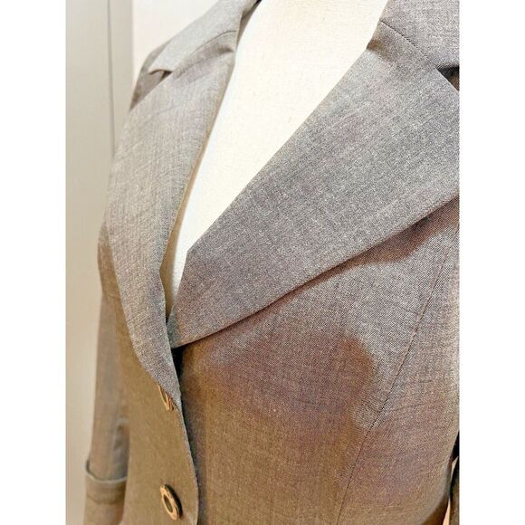 Dana Buchman Women Lightweight Wool Lined 3 Button Blazer Grey/Gray Size 12 - Picture 5 of 10
